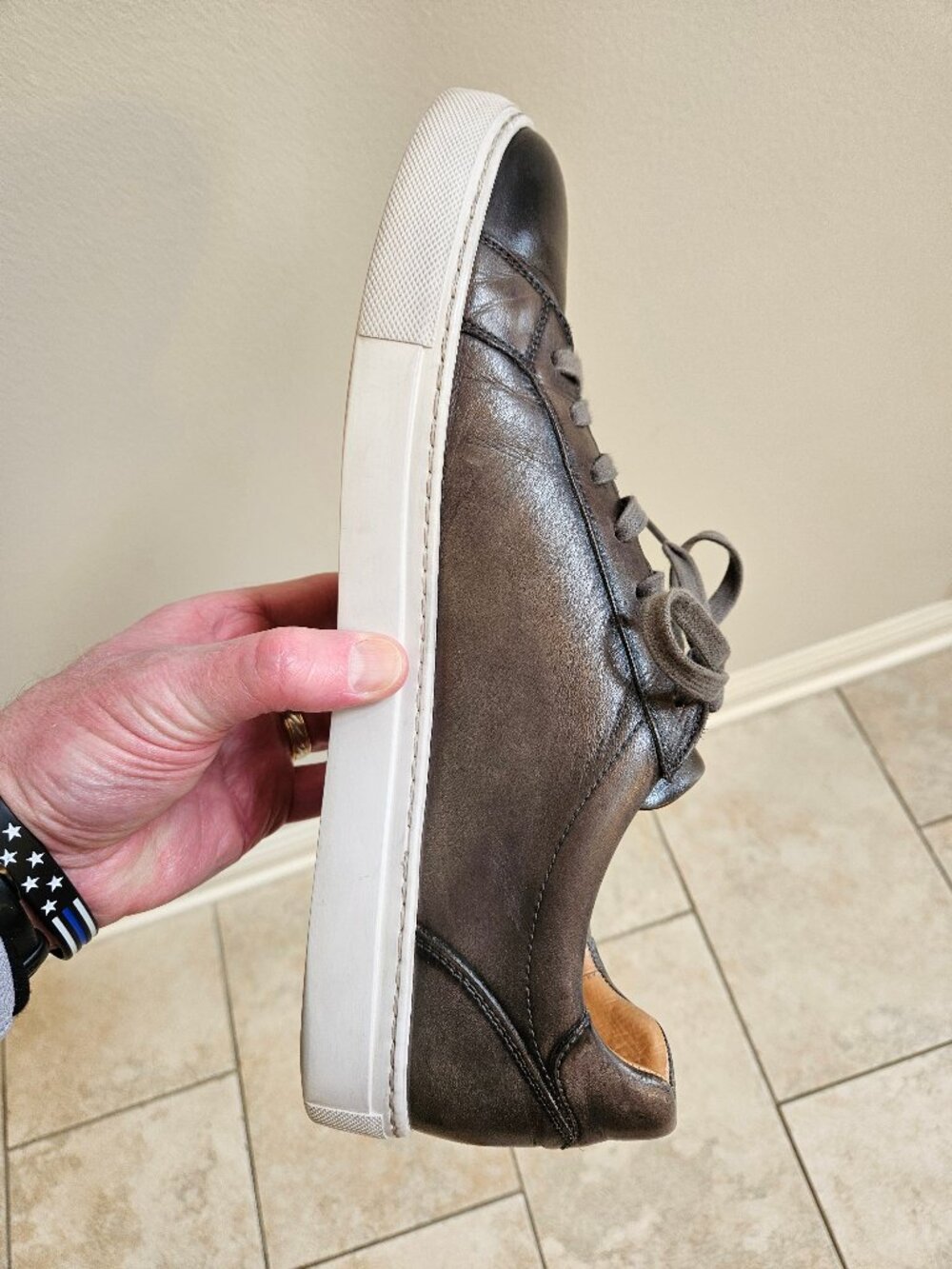 Magnanni Men's Leather Sneakers, Gray, Sz 13 - Picture 12 of 16